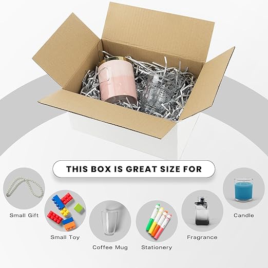 Golden State Art 10x7x5 Inches White Shipping Boxes 28 Pack, Corrugated - Image 3