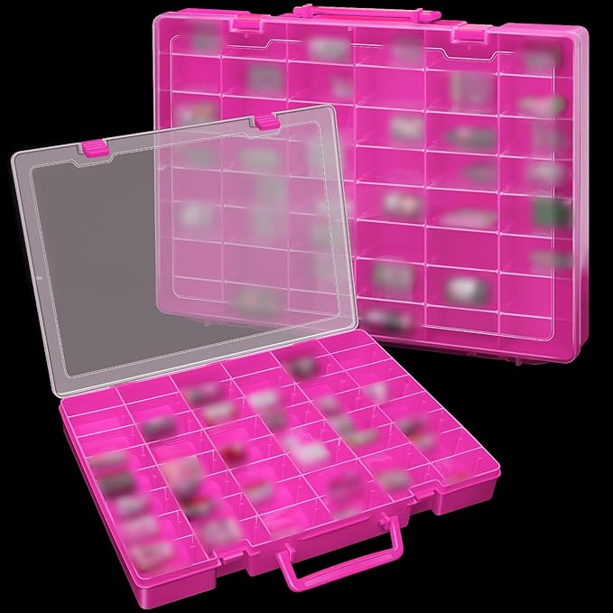 Juexica 2 Pcs Large 48 Grids Plastic Storage Bead Organizer Box, Tackle Box - Image 2