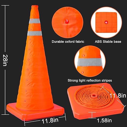 28 Inch Collapsible Traffic Safety Cones - Image 6