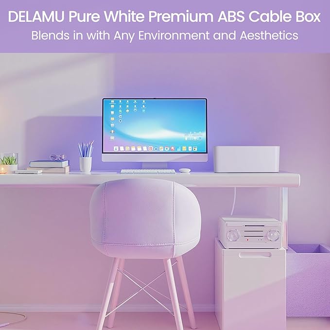 Delamu 2 Pack Cable Management Box, Stylish Cable Organizers - Image 6