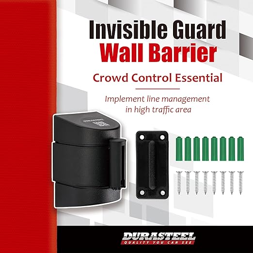 DuraSteel Wall Mount Crowd Control Retractable Belt Barrier - Image 2