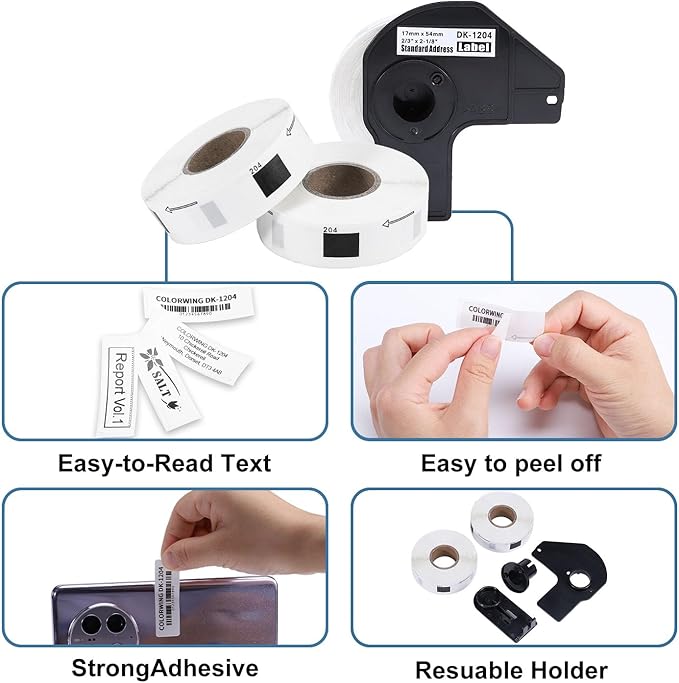 COLORWING Labels Compatible for Brother DK-1204, Use - Image 7