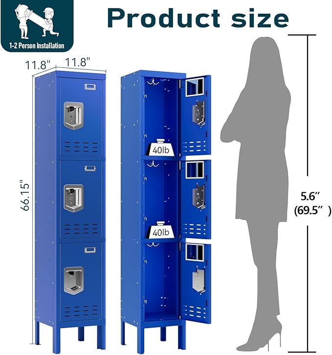 Metal Lockers - 66" Height Steel Lockers - Image 2