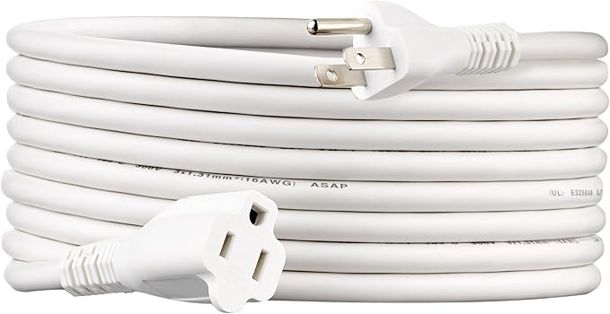 Amazon Basics Extension Cord, 15 Ft, 3 Prong Outlet Extender, Indoor Extension by AmazonBasics
