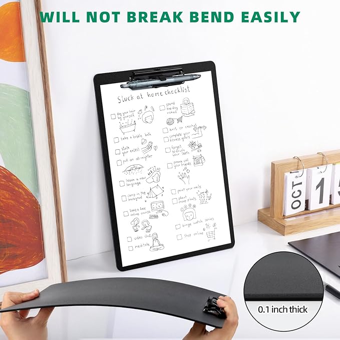 Black Clipboard with Pen Holder, Hanging Clip boards Holds 8.5x11 Inch Papers - Image 7