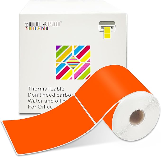 3 X 5 Inch Printable Waterproof Rectangle Color Coding Labels, 300 Per Roll by YOULAISHI
