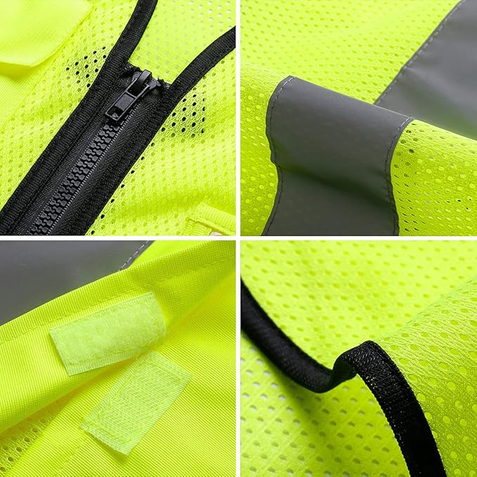 BeautyWill Custom Safety Vest Logo Class 2 High Visibility Reflevtive Vest - Image 4