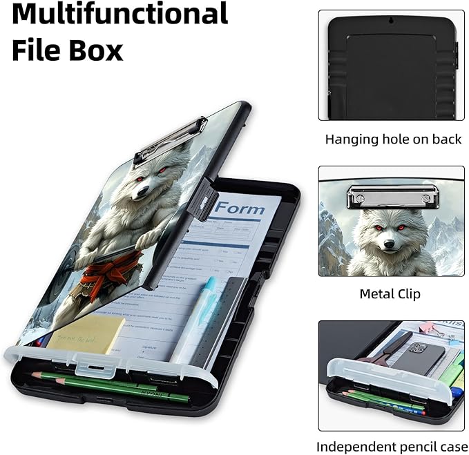 Clipboard with Storage Box & Pen Holder, Heavy Duty Clip Boards 8.5x11 - Image 3