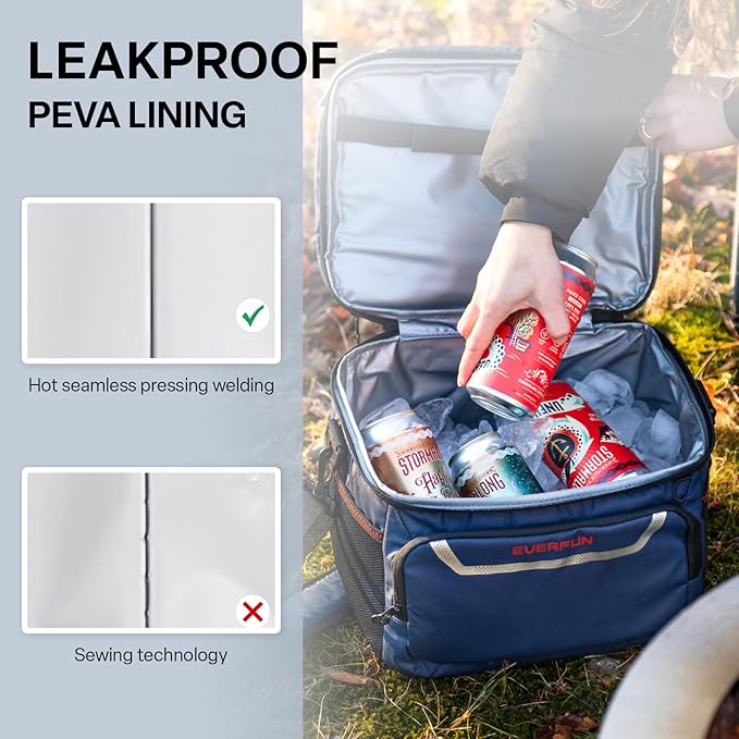 EVERFUN Small Cooler Lunch Box Mini Leak-Proof Soft Double Deck 24 Can Personal - Image 5
