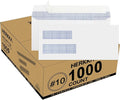 1000 Pack #10 Double Window Security Self-Seal Envelopes by HERKKA