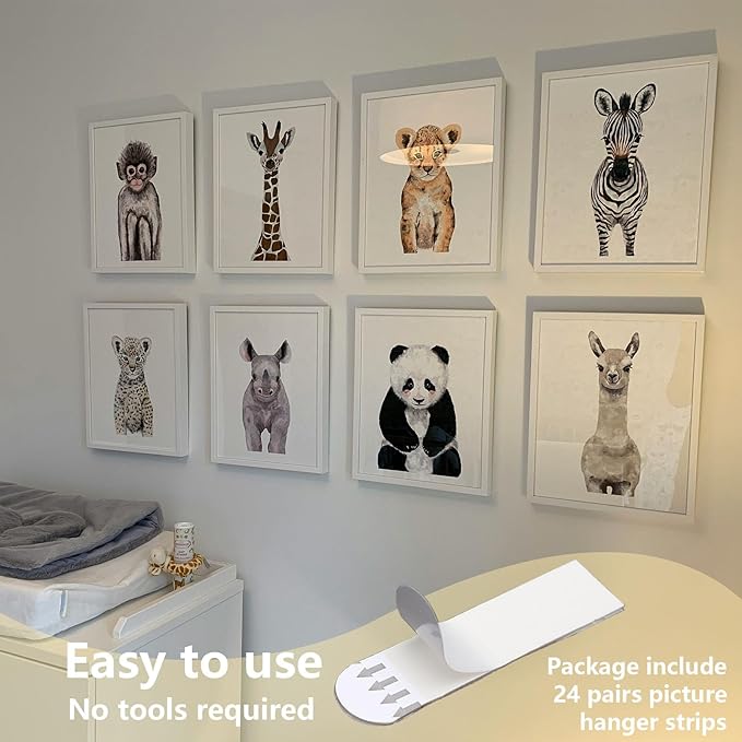 24 Pairs Picture Hanging Strips Heavy Duty, Hanging Pictures Without Nails - Image 6