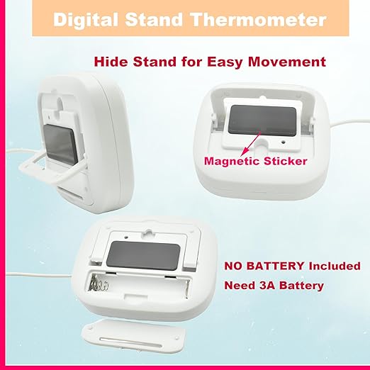 Small Digital Thermometer ON/Off Switch Indoor/Outdoor Meter Gauge - Image 6