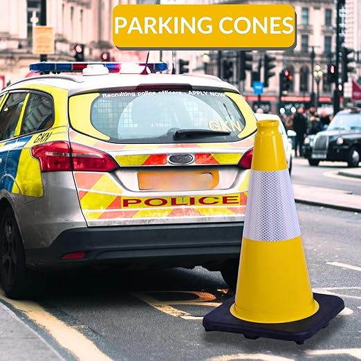 BESEA 6Pack 18 Inch Yellow Traffic Cones - Image 3