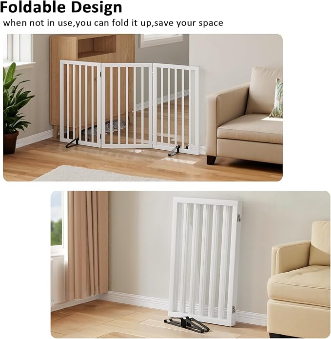 Dog Gate 32" Tall Freestanding Dog Gate - Image 3