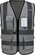 A-SAFETY high visibility reflective vest grey by A-SAFETY