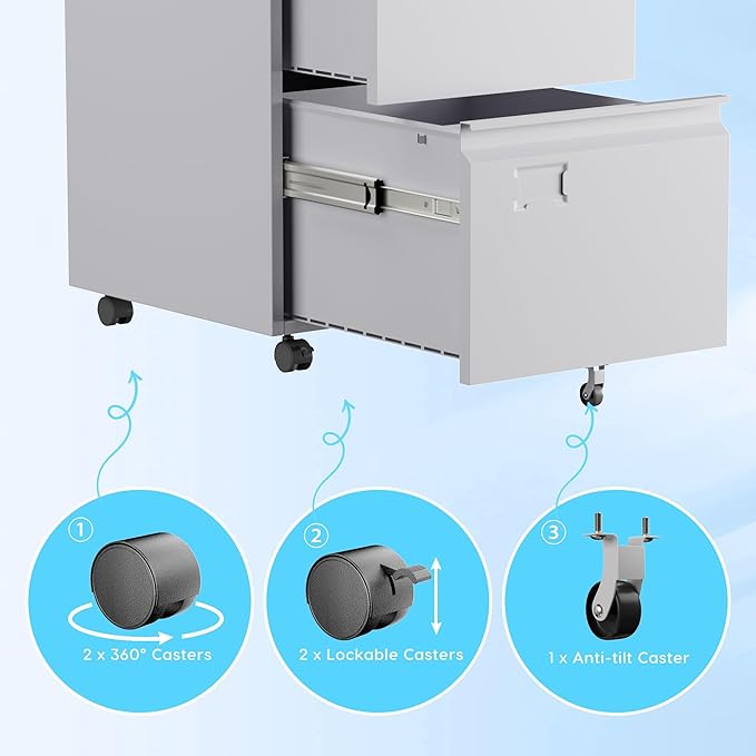 Aobabo 2 Drawer File Cabinet - Image 7
