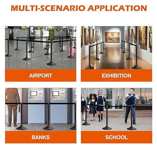6 Pack Black Crowd Control Stanchions - Image 7