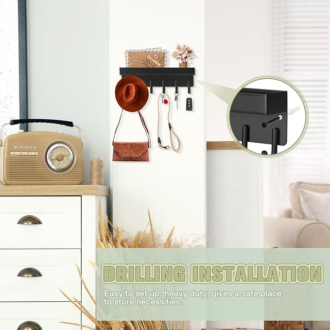 VIS'V Magnetic Key Holder Wall Mount, Compact Metal Key Rack - Image 4