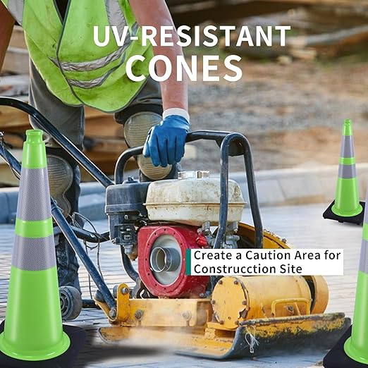 BESEA 4PCS 28" inch Traffic Cones Green Safety Cones - Image 6