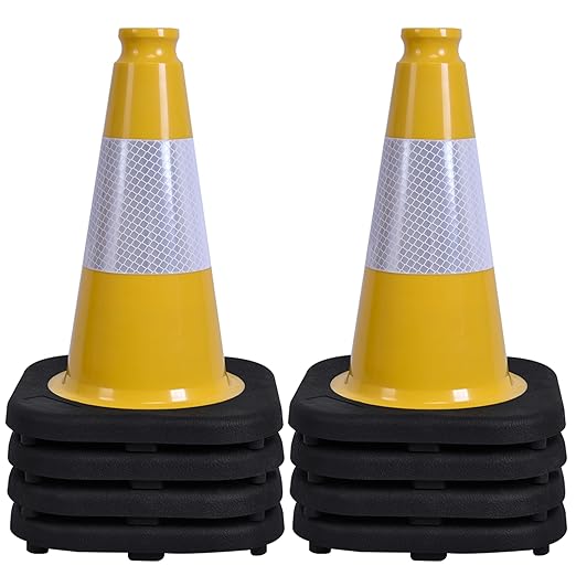 OrangeStar 8-Pack 12" Traffic Cones, Weighted Base by OrangeStar
