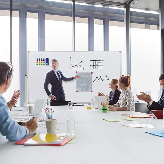 Mobile Whiteboard 72"x40" Magnetic Dry Erase White Boards on Wheels - Image 3