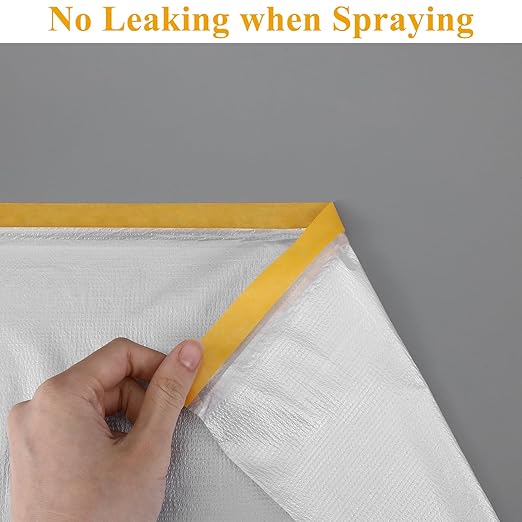 4 Rolls 8.8 x 65 Feet Plastic Sheeting Pre-Taped Masking Film Drop Cloth - Image 7