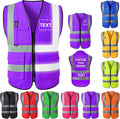 Custom Safety Vest for Men High Visibility Protective Workwear 5 Pockets Class 2 by YAEILOV