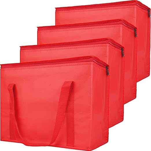 Bodaon 4-Pack Insulated Reusable Grocery Bag, X-Large Cooler Bag by Bodaon