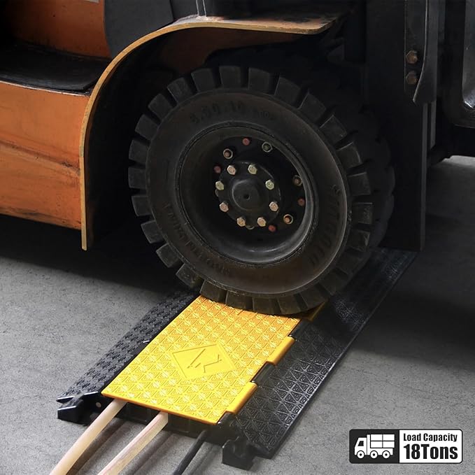 Rubber Cable Protector Ramp, Heavy Floor Cable Wire Cord Cover Speed Bumps - Image 3