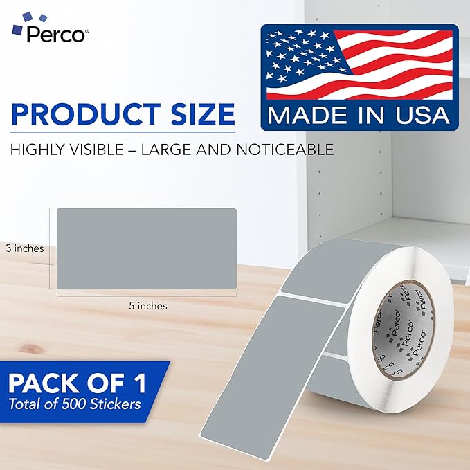 Perco Grey Labels 3x5 Inch 500 Stickers/Roll - Image 2