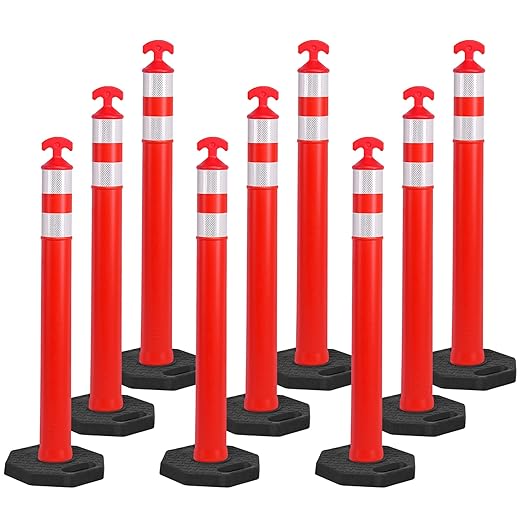 OrangeStar 9-Pack 42" Traffic Delineator Post Cones by OrangeStar