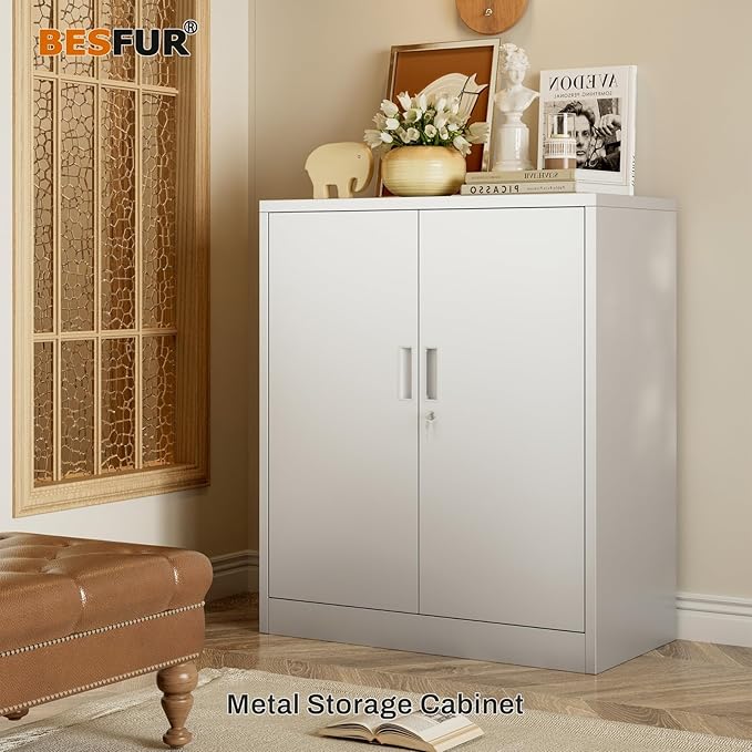 BESFUR Metal Storage Cabinet 36" H, Garage Storage Cabinet - Image 2