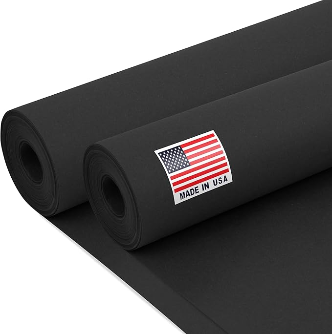 24" x 1200" Black Paper Roll Value Pack, 45 lbs Thickness, Made in USA Colored by Paclord