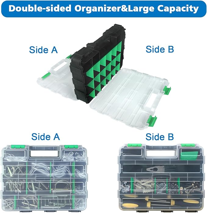 Double Side Tool Box Organizer, Hardware Storage Box, Portable Small Parts - Image 5