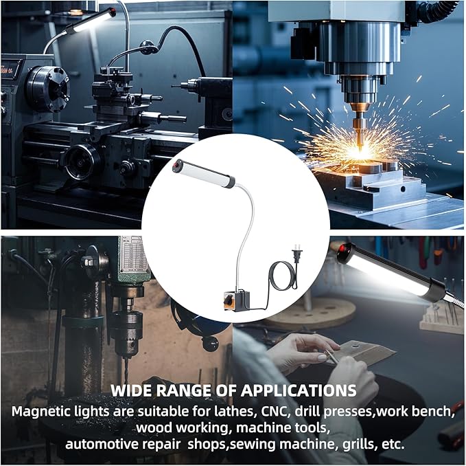 24W LED Magnetic Work Light, 2400 Lumen Flexible Gooseneck Work Light - Image 3