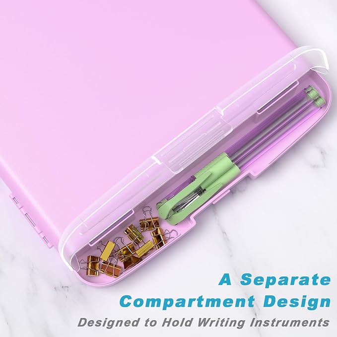 Rimilak Plastic Clipboard with Storage, 8.5 x 11 High Capacity Folio Nursing - Image 4