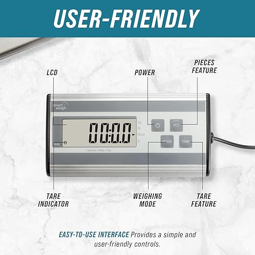 Smart Weigh 440lbs x 6 oz. Digital Heavy Duty Shipping and Postal Scale - Image 3