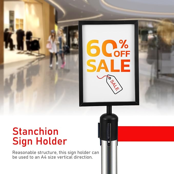 VICASKY Stanchion Sign Holder Queue Barrier Crowd Control Barriers Retractable - Image 9