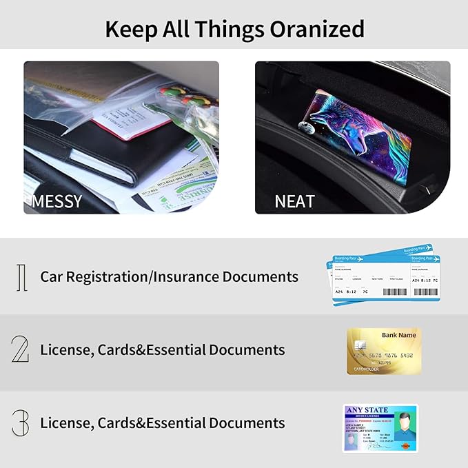 Car Registration and Insurance Holder, Leather Car Glove Box Organizer - Image 5
