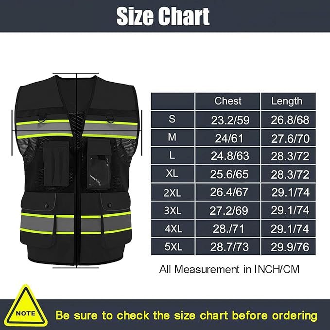 Safety Vest High Visibility Reflective Construction Vest - Image 3