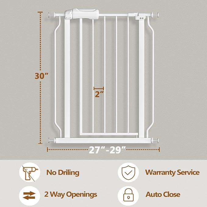 Fairy Baby Narrow Baby Gate 27 Inch to 29 Inch Wide, Small Auto Close Walk - Image 3