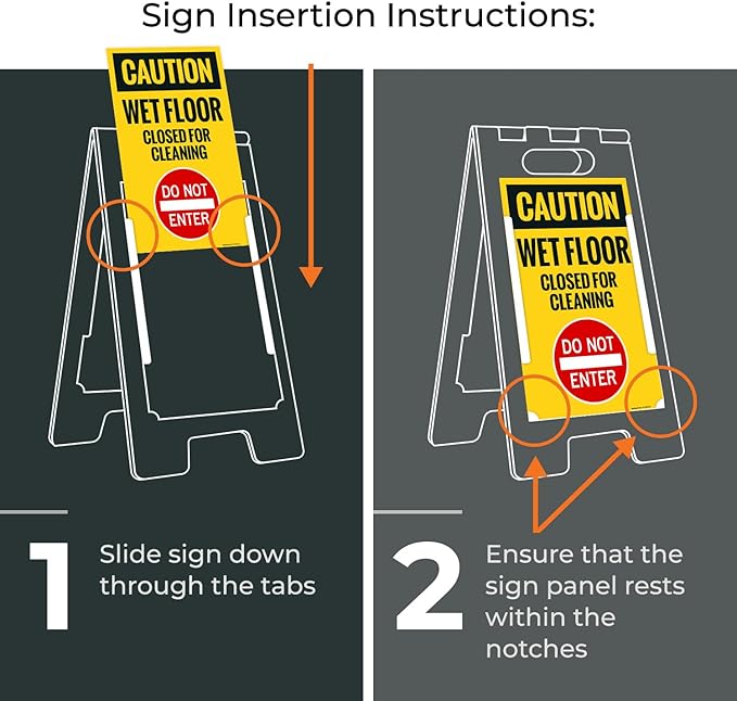 Caution Wet Floor Closed for Cleaning Do Not Enter Sidewalk Sign Kit, 10x16 - Image 4
