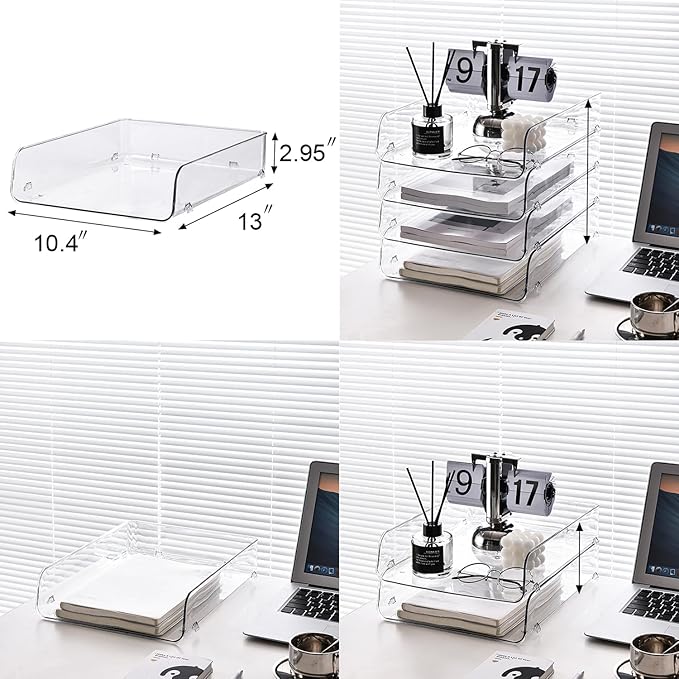 Gagee 4 Pack Paper Organizer for Desk, Office Desk Organizer for Notes - Image 5