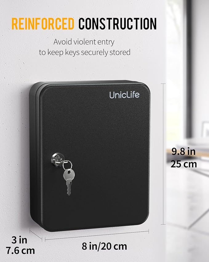 Uniclife Steel Key Cabinet Wall Mounted Organizer - Image 2