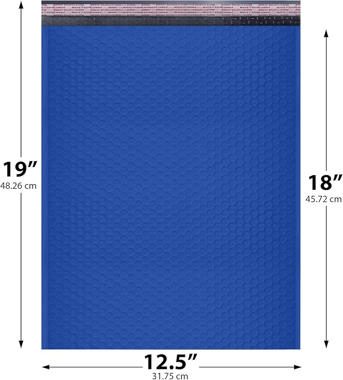 Royal Blue 12.5x19.5 Inch Large Poly Bubble Mailers #6 | Padded Envelopes - Image 2