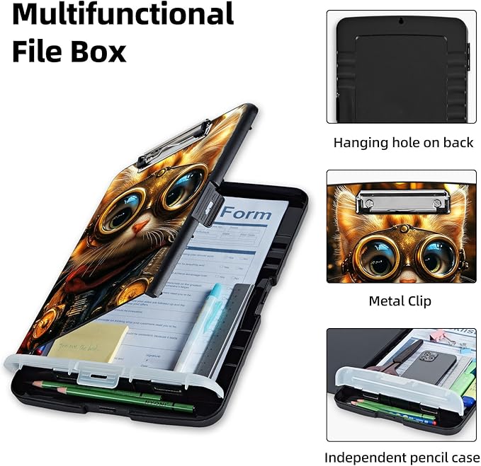 Clipboard with Storage Box & Pen Holder, Heavy Duty Clip Boards 8.5x11 - Image 3