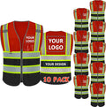 BeautyWill Custom Logo Safety Vest Class 2 High Visibility Reflective Vest by BeautyWill