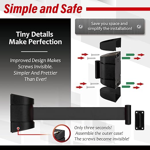 DuraSteel Wall Mount Retractable Belt Barrier - Image 5