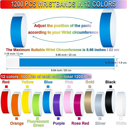 1200 Pcs Plastic Paper Wristbands - Image 2