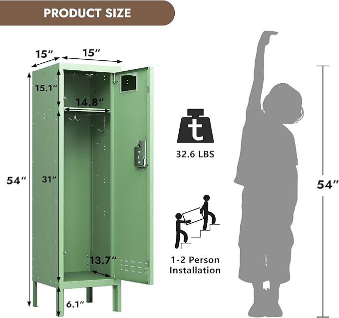 Metal Kids Locker, Metal Cabinet Storage Lockers, Lockable - Image 3